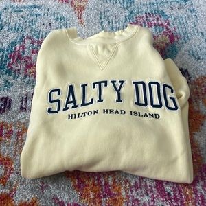 yellow salty dog crew neck. size: S.